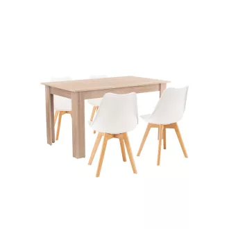 Zara 4+1 étkező garnitúra fehér-sonoma tölgy