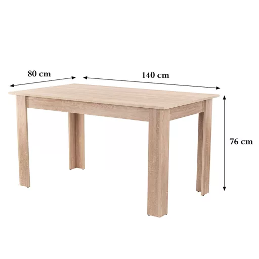 Yorki Standard étkezőasztal 140x80 cm sonoma tölgy
