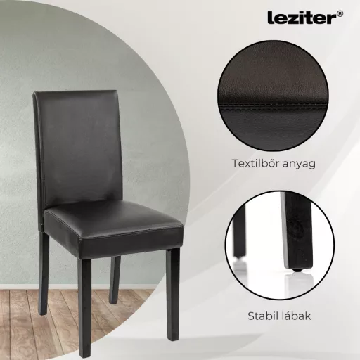 Leon 6+1 étkező garnitúra yorki tölgy-fekete - WaterMarkt.hu