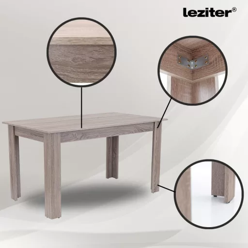 Leon 6+1 étkező garnitúra yorki tölgy-fekete - WaterMarkt.hu