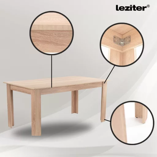 Leon 6+1 étkező garnitúra sonoma tölgy-fekete