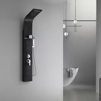 Alegro Black hidromasszázs zuhanypanel, rozsdamentes acél - WaterMarkt.hu