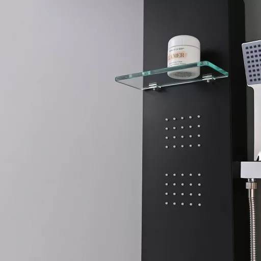 Alegro Black hidromasszázs zuhanypanel, rozsdamentes acél - WaterMarkt.hu