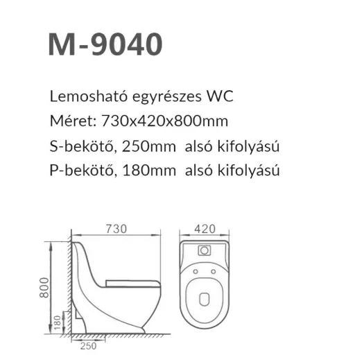 Coral Monoblokkos wc kagyló alsó kifolyással soft close ülőkével - WaterMarkt.hu