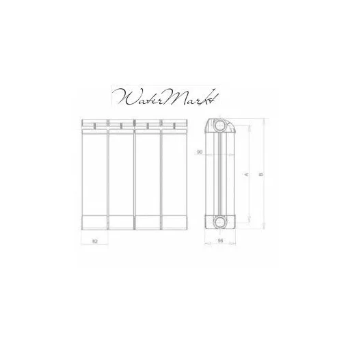 AKLIMAT M-600 alumínium radiátor - 6 tag-492mm - WaterMarkt.hu