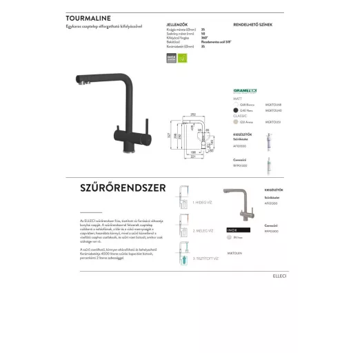 ELLECI - Csaptelep Tourmaline pure G68 bianco - WaterMarkt.hu
