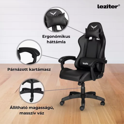 Raven gamer irodai forgószék fekete - WaterMarkt.hu