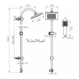 Ferro SQUERTO NP22-BL design zuhanyszett - fekete - WaterMarkt.hu