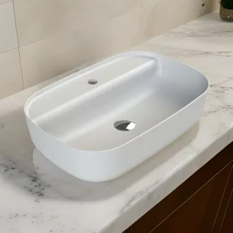CeraStyle AQUA - PULTRA ültethető - Top Counter - porcelán mosdó - MATT FEHÉR - 60 x 40 cm - WaterMarkt.hu