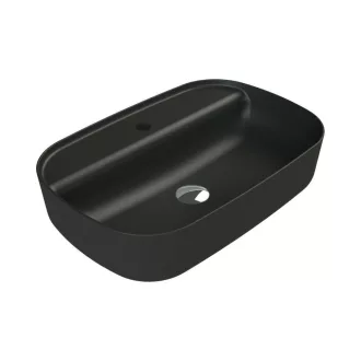 CeraStyle AQUA - PULTRA ültethető - Top Counter - porcelán mosdó - MATT FEKETE - 60 x 40 cm - WaterMarkt.hu