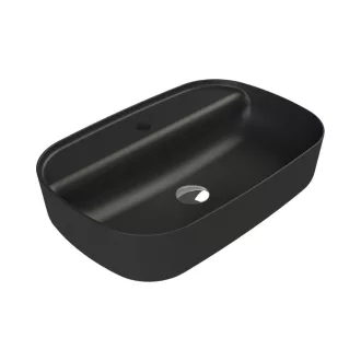 CeraStyle AQUA - PULTRA ültethető - Top Counter - porcelán mosdó - MATT FEKETE - 60 x 40 cm - WaterMarkt.hu