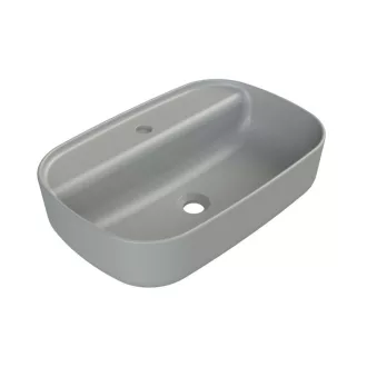 CeraStyle AQUA - PULTRA ültethető - Top Counter - porcelán mosdó - MATT SZÜRKE - 60 x 40 cm - WaterMarkt.hu