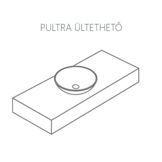 CeraStyle AQUA - PULTRA ültethető - Top Counter - porcelán mosdó - MATT SZÜRKE - 60 x 40 cm - WaterMarkt.hu