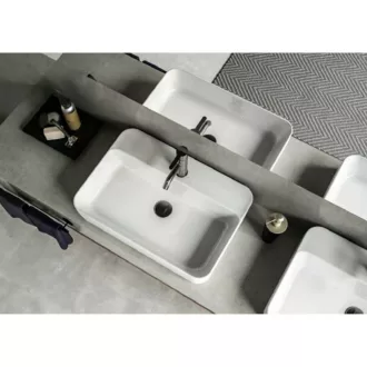 CeraStyle HERA - PULTRA ültethető - Top Counter - porcelán mosdó - 60 x 42 cm - WaterMarkt.hu