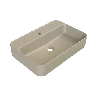 CeraStyle HERA - PULTRA ültethető - Top Counter - porcelán mosdó - MATT BÉZS - 60 x 42 cm - WaterMarkt.hu
