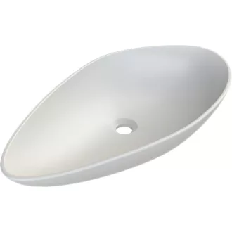 CeraStyle OLIVE - PULTRA ültethető - Top Counter - porcelán mosdó - MATT FEHÉR - 60 x 35 cm - WaterMarkt.hu