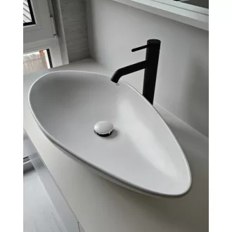 CeraStyle OLIVE - PULTRA ültethető - Top Counter - porcelán mosdó - MATT FEHÉR - 60 x 35 cm - WaterMarkt.hu