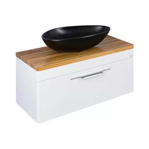 CeraStyle OLIVE - PULTRA ültethető - Top Counter - porcelán mosdó - MATT FEKETE - 60 x 35 cm - WaterMarkt.hu