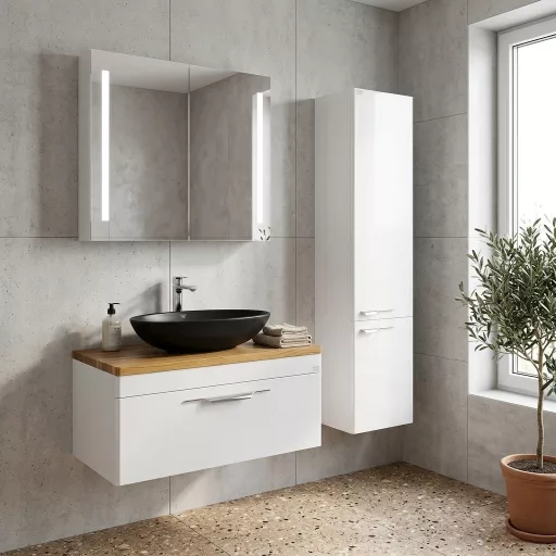 CeraStyle OLIVE - PULTRA ültethető - Top Counter - porcelán mosdó - MATT FEKETE - 60 x 35 cm - WaterMarkt.hu