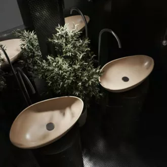 CeraStyle OLIVE - PULTRA ültethető - Top Counter - porcelán mosdó - MATT BÉZS - 60 x 35 cm - WaterMarkt.hu