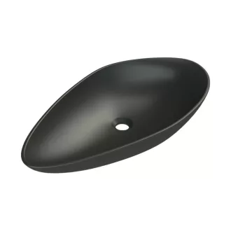 CeraStyle OLIVE - PULTRA ültethető - Top Counter - porcelán mosdó - MATT FEKETE -75 x 38 cm - WaterMarkt.hu