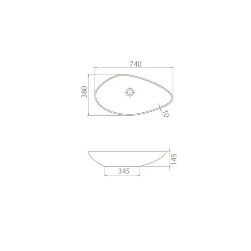 CeraStyle OLIVE - PULTRA ültethető - Top Counter - porcelán mosdó - MATT BÉZS - 75 x 38 cm - WaterMarkt.hu