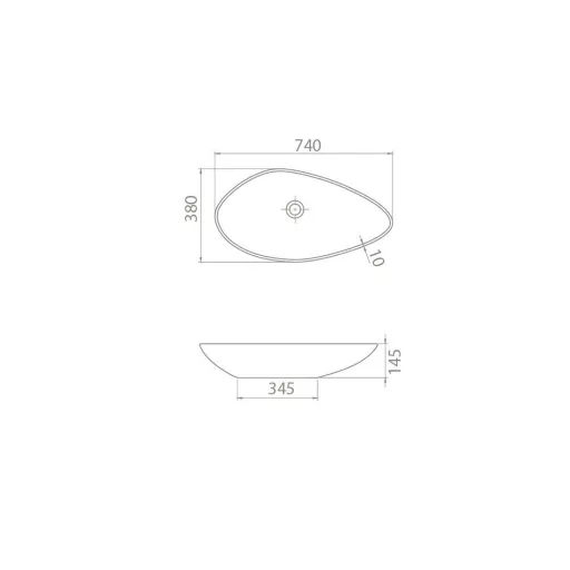 CeraStyle OLIVE - PULTRA ültethető - Top Counter - porcelán mosdó - MATT BÉZS - 75 x 38 cm - WaterMarkt.hu