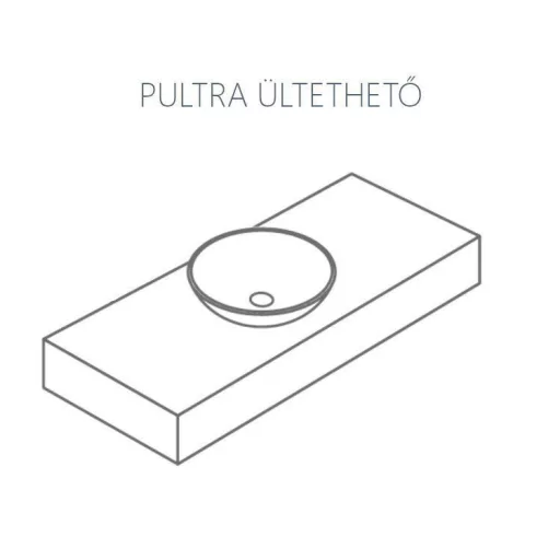 CeraStyle OLIVE - PULTRA ültethető - Top Counter - porcelán mosdó - MATT SZÜRKE - 75 x 38 cm - WaterMarkt.hu