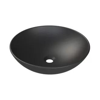   CeraStyle ZERO - PULTRA ültethető - Top Counter - porcelán mosdó - O - MATT FEKETE - Ø 46 cm