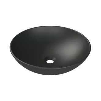 CeraStyle ZERO - PULTRA ültethető - Top Counter - porcelán mosdó - O - MATT FEKETE - Ø 46 cm - WaterMarkt.hu