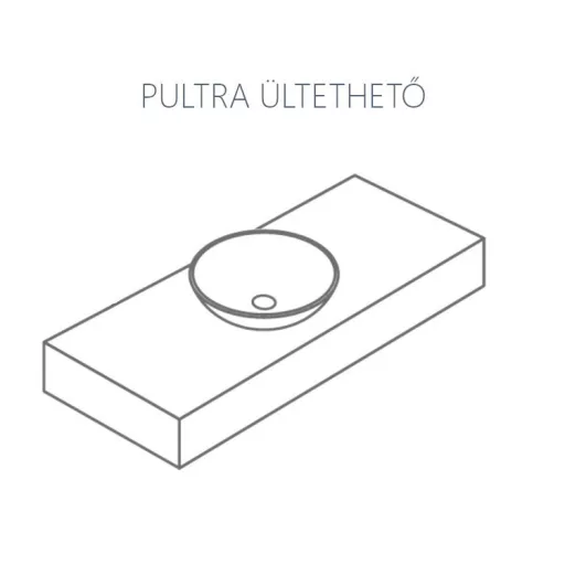 CeraStyle ZERO - PULTRA ültethető - Top Counter - porcelán mosdó - O - MATT FEKETE - Ø 46 cm