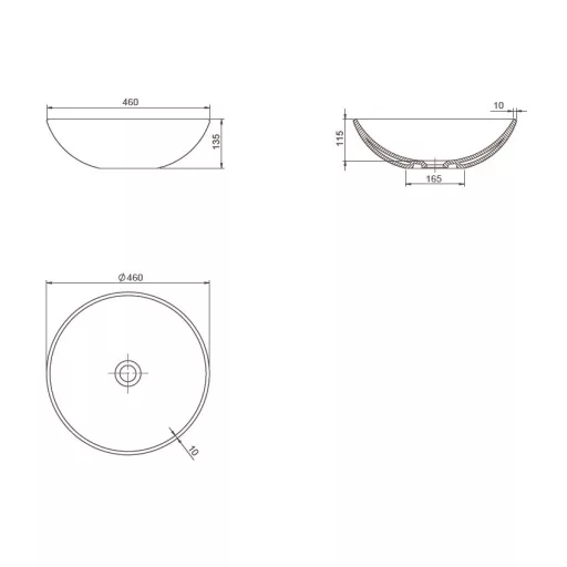 CeraStyle ZERO - PULTRA ültethető - Top Counter - porcelán mosdó - O - MATT SZÜRKE - Ø 46 cm - WaterMarkt.hu