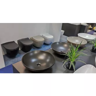 CeraStyle ZERO - PULTRA ültethető - Top Counter - porcelán mosdó - O - MATT SZÜRKE - Ø 46 cm - WaterMarkt.hu