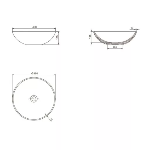 CeraStyle ZERO - PULTRA ültethető - Top Counter - porcelán mosdó - O - MATT SZÜRKE - Ø 46 cm - WaterMarkt.hu