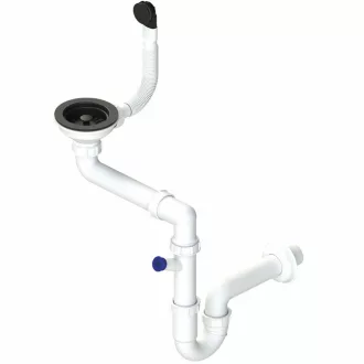 LAVEO Szifon, egymedencés mosogatóhoz, helytakarékos, fekete - WaterMarkt.hu