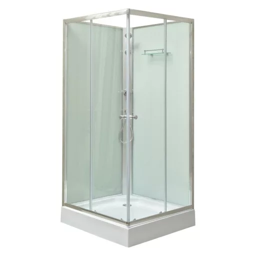 Polo White II 90x90 cm szögletes fehér hátfalas zuhanykabin zuhanytálcával - WaterMarkt.hu
