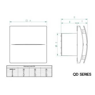 Aerauliqa QD-100T BB ventilátor utószellőztető funkcióval, beépített pillangószeleppel - WaterMarkt.hu