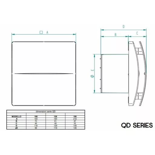 Aerauliqa QD-120 BB ventilátor beépített pillangószeleppel - WaterMarkt.hu