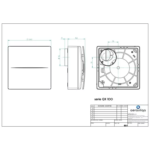 Aerauliqa QX-100HT ventilátor, magas nyomásértékkel, utószellőztető és páraérzékelő funkcióval, beépített pillangószeleppel - WaterMarkt.hu