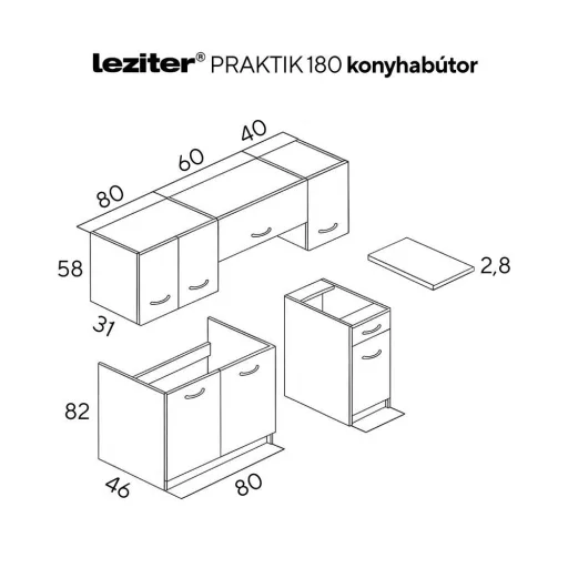 Praktik 180 konyhabútor - WaterMarkt.hu