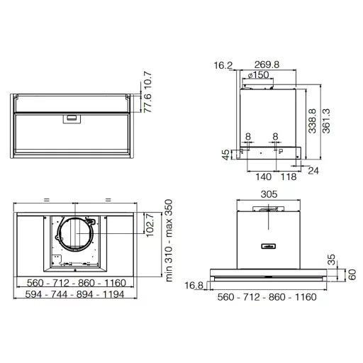 Elica - Páraelszívó BOXIN PLUS IXGL/A/60 + Kenyérpirító 1T20 - WaterMarkt.hu