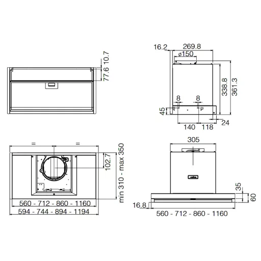 Elica - Páraelszívó BOXIN PLUS IXGL/A/90 + Kenyérpirító 1T20 - WaterMarkt.hu