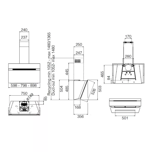 Elica - Páraelszívó NEAT @ WH/A/90 + Mikro MW-5120B - WaterMarkt.hu