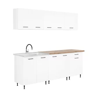 Primo 220 konyhabútor fehér, charlestone tölgy munkalappal - WaterMarkt.hu