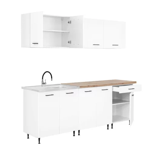 Primo 220 konyhabútor fehér, charlestone tölgy munkalappal - WaterMarkt.hu