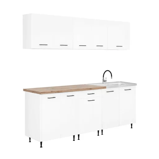 Primo 220 konyhabútor fehér, charlestone tölgy munkalappal - WaterMarkt.hu