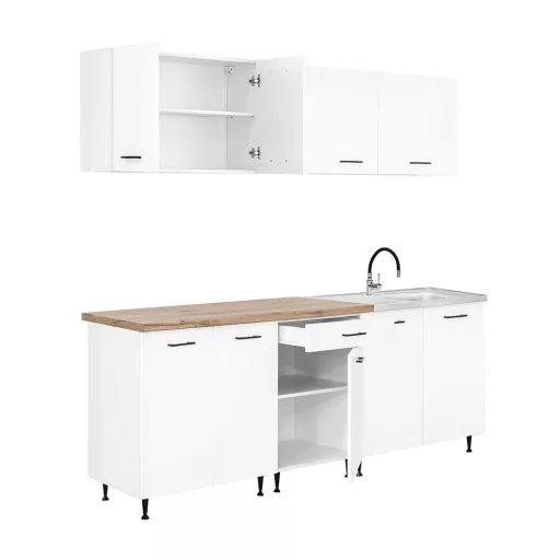 Primo 220 konyhabútor fehér, charlestone tölgy munkalappal - WaterMarkt.hu
