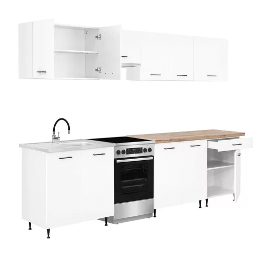 Primo 280 konyhabútor fehér, charlestone tölgy munkalappal - WaterMarkt.hu