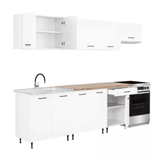 Primo 280 konyhabútor fehér, charlestone tölgy munkalappal - WaterMarkt.hu