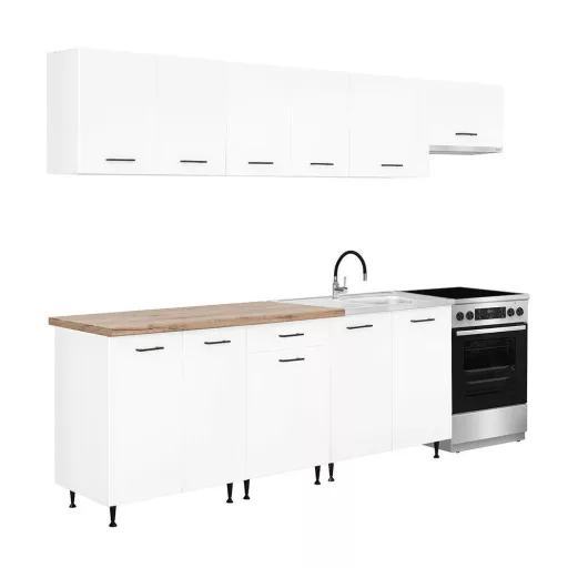 Primo 280 konyhabútor fehér, charlestone tölgy munkalappal - WaterMarkt.hu